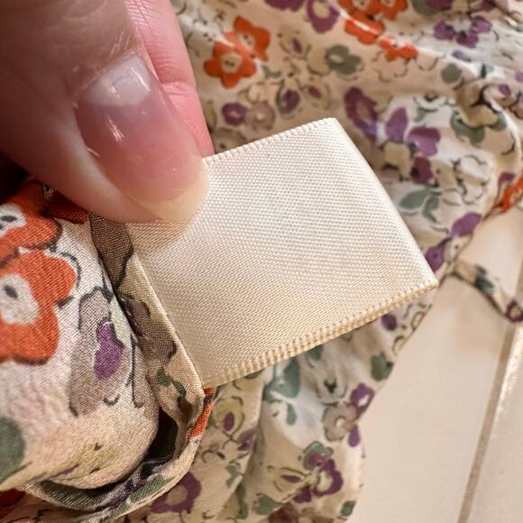 Vintage Rebecca Taylor Floral Silk Peplum Ruffle Front Cami Y2K Size 4 - Picture 9 of 10